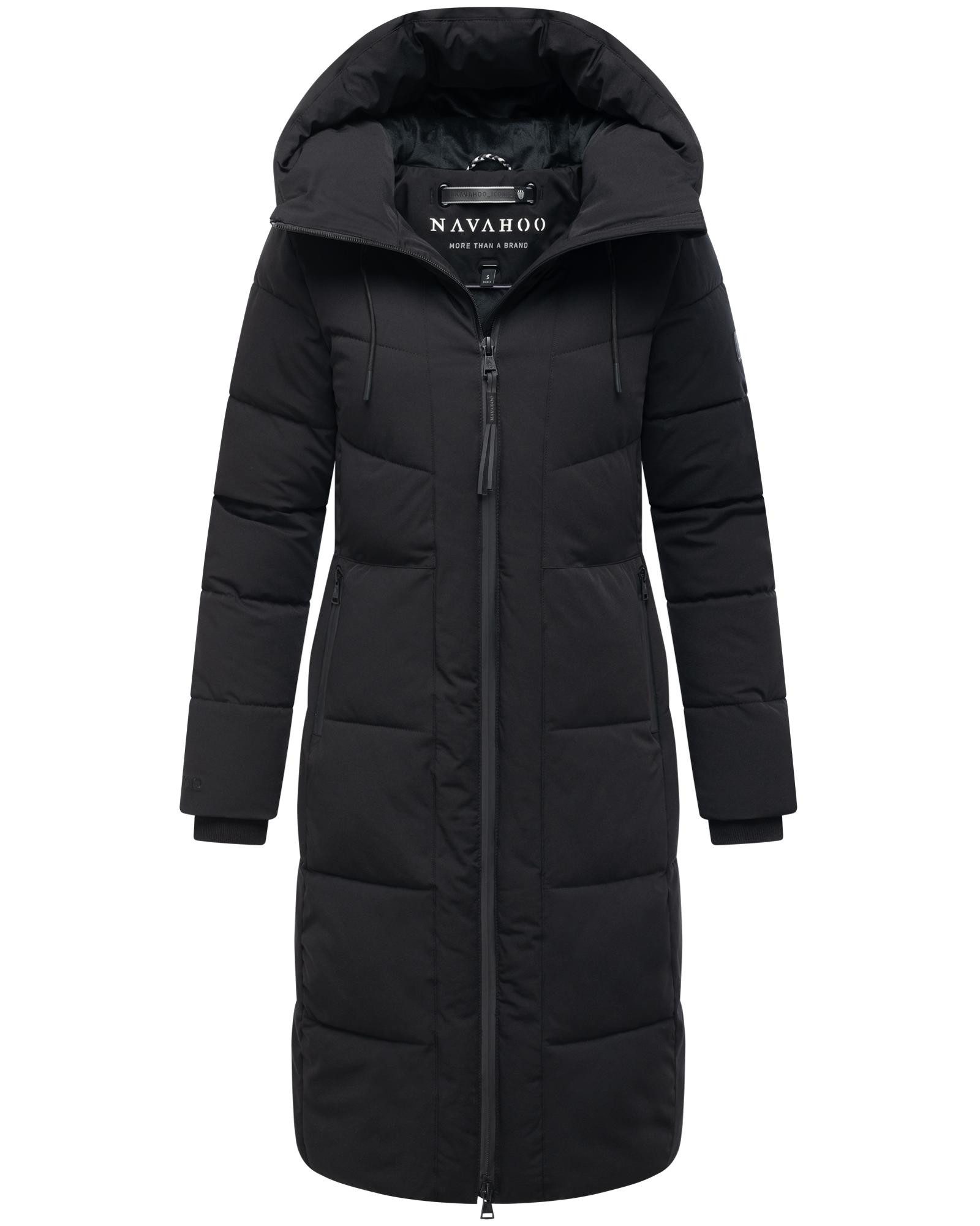Navahoo Steppmantel Schokokuss XIV Warmer Damen gesteppter Wintermantel mit Kapuze – Bild 4 von 5