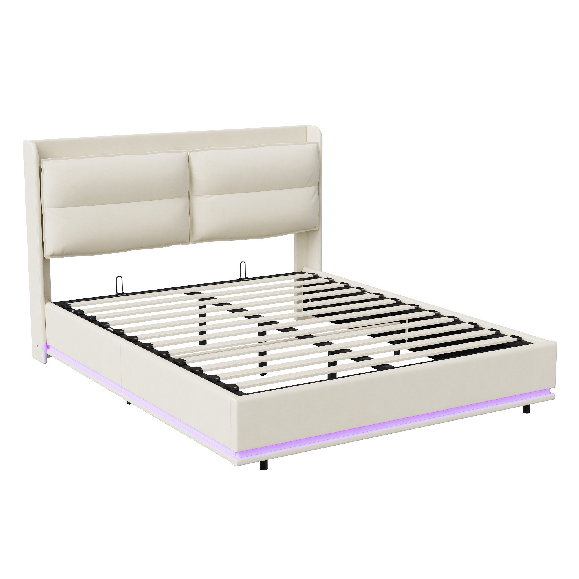 PXloue Bett Polsterbett Hydraulisches Stauraumbett Doppelbett, günstig online kaufen