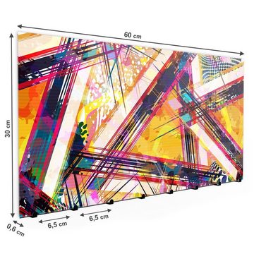 Primedeco Garderobenpaneel Magnetwand und Memoboard aus Glas Geometrisches Muster