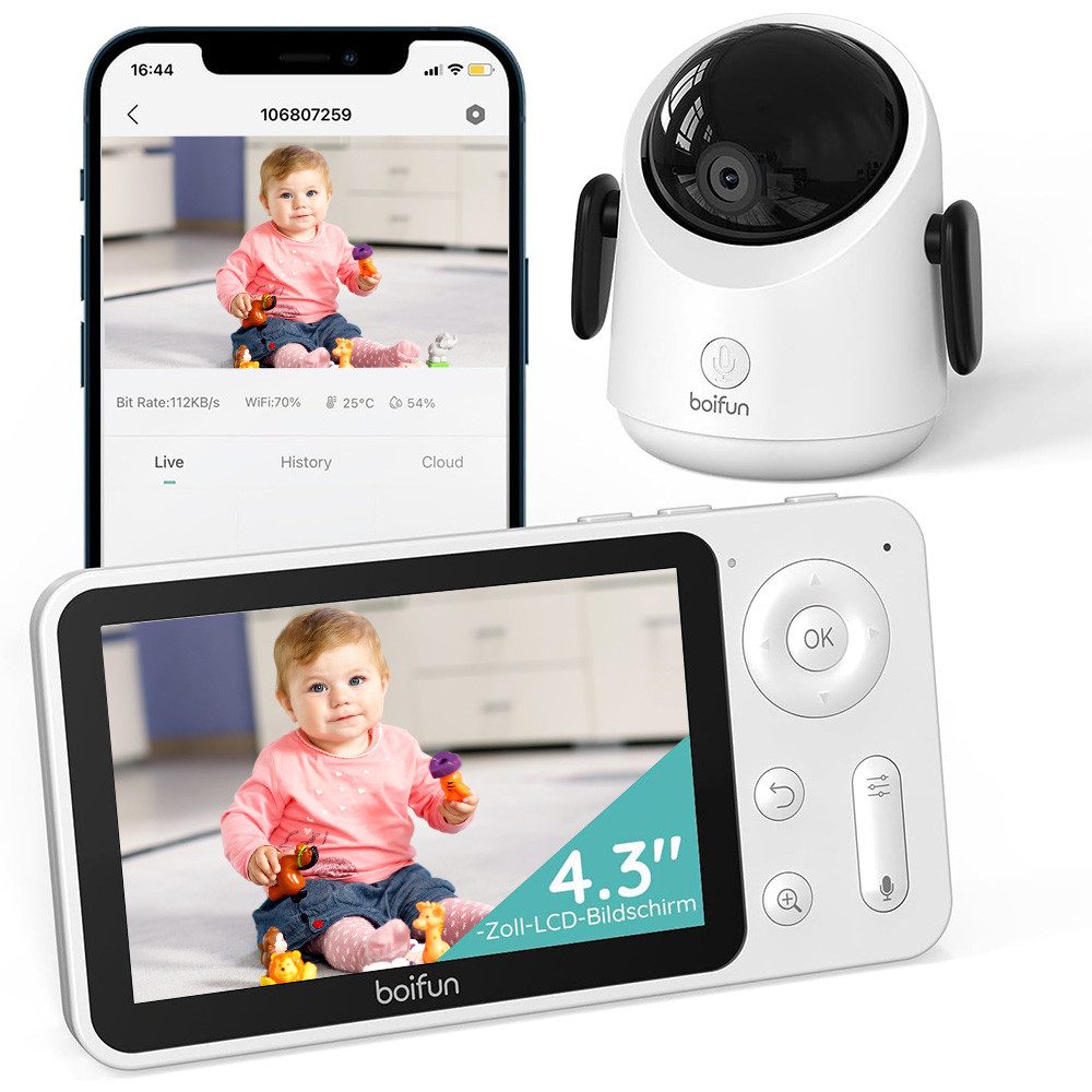 Babyphone WLAN Babyphone mit Kamera 4,3 Zoll 2MP HD Video Babyfon mit App