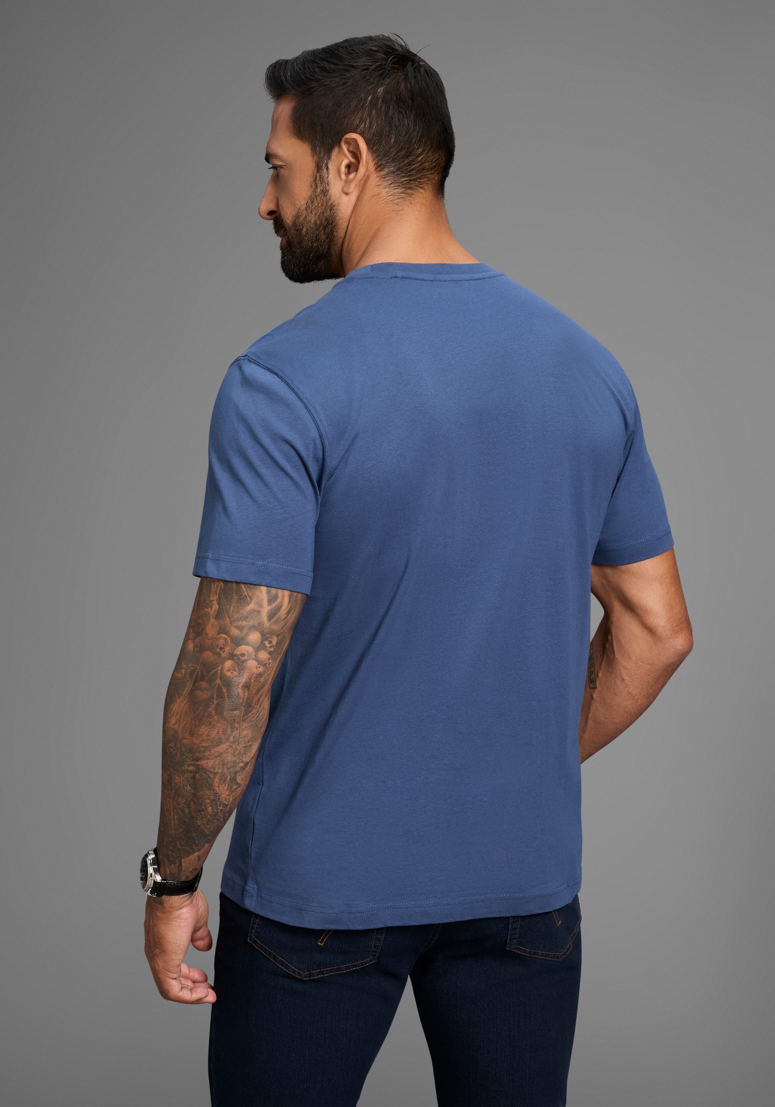 Man's World Rundhalsshirt kurzärmelig, lässige Passform, bedruckt, Rundhals günstig online kaufen