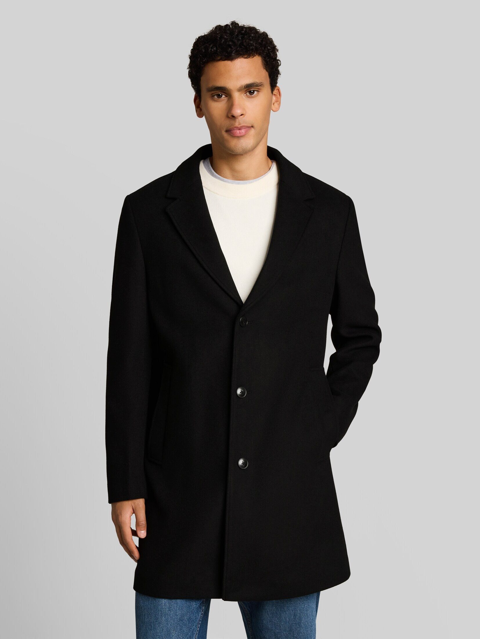 TOM TAILOR Denim Wollmantel Jacken Relaxed Fit Wollmantel mit Reverskragen