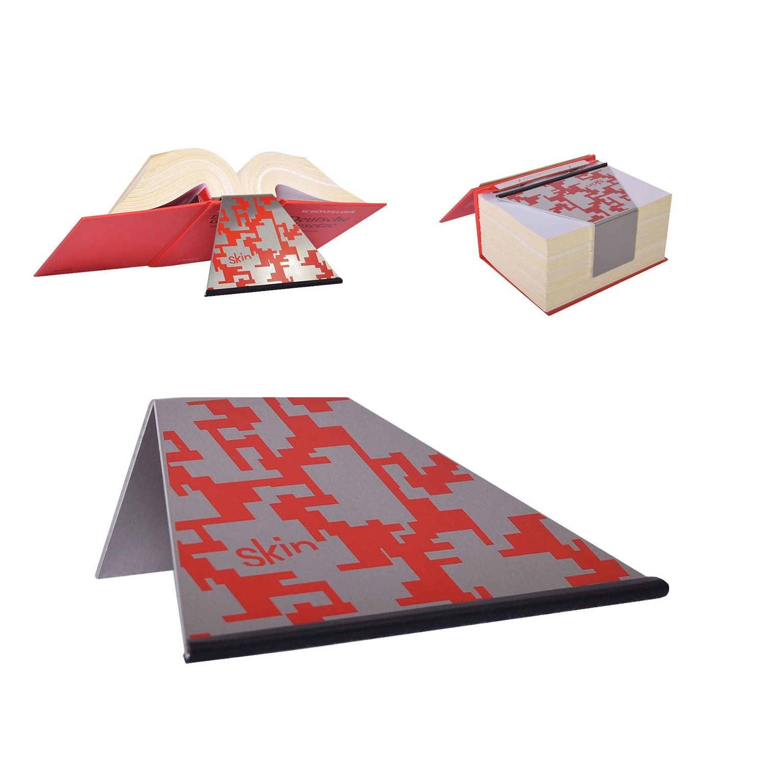 Lesezeichen Design Buchstütze rot