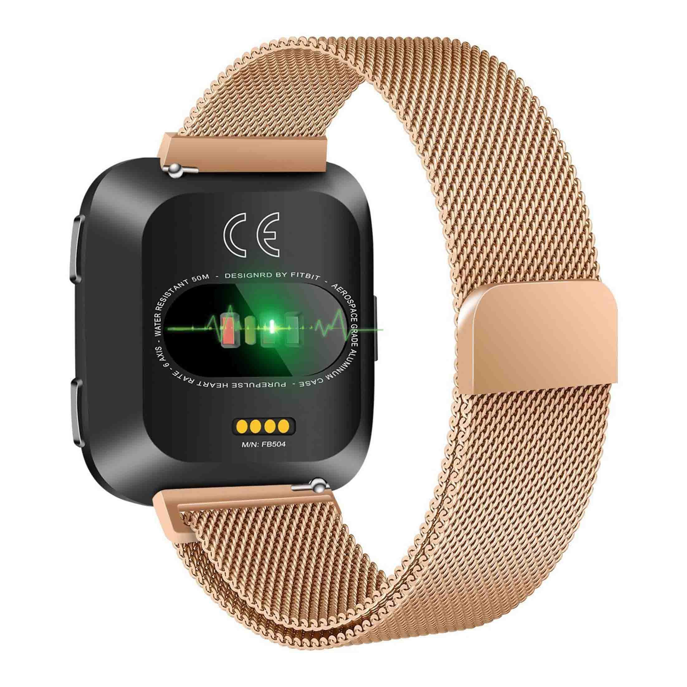 KINSI Smartwatch-Armband Uhrenarmbänder, Metall-Riemen, für Fitbit Versa / 2 /Lite/ Versa SE, Magnetverschluss,Unisex,geeignet für Business-/Sport-/Outdoor-Kleidung