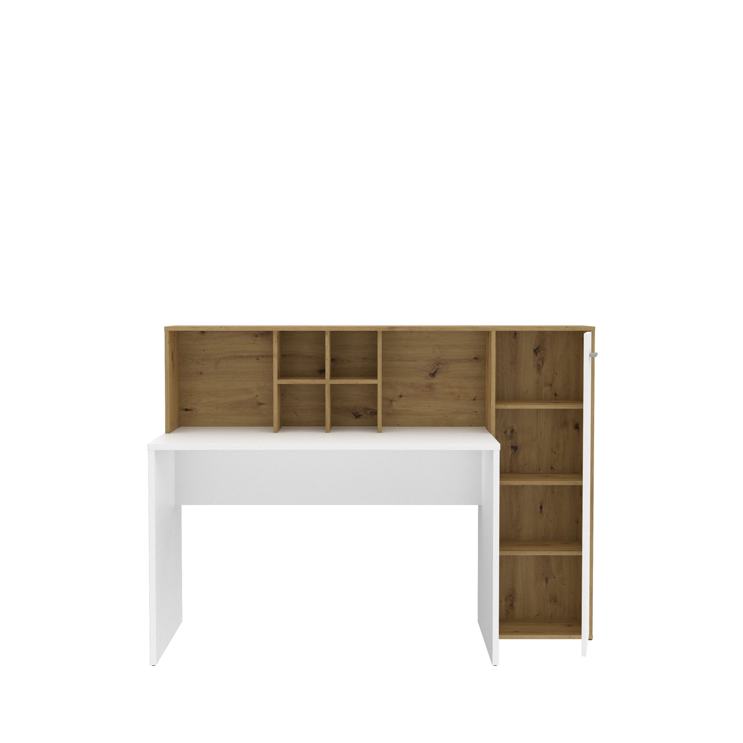 freiraum Schreibtisch ERIADU, 1 Tür, Artisan Eiche Dekor / Weiss - 158x116x66cm (BxHxT)