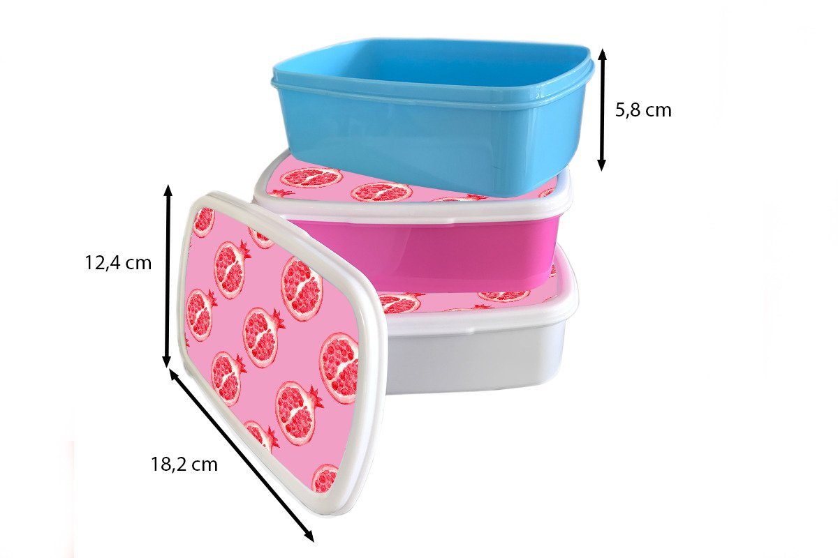 - Erwachsene, Brotbox Mädchen für Rosa und Kinder Jungs MuchoWow und Obst Brotdose, (2-tlg), weiß - für Lunchbox Kunststoff, Muster,