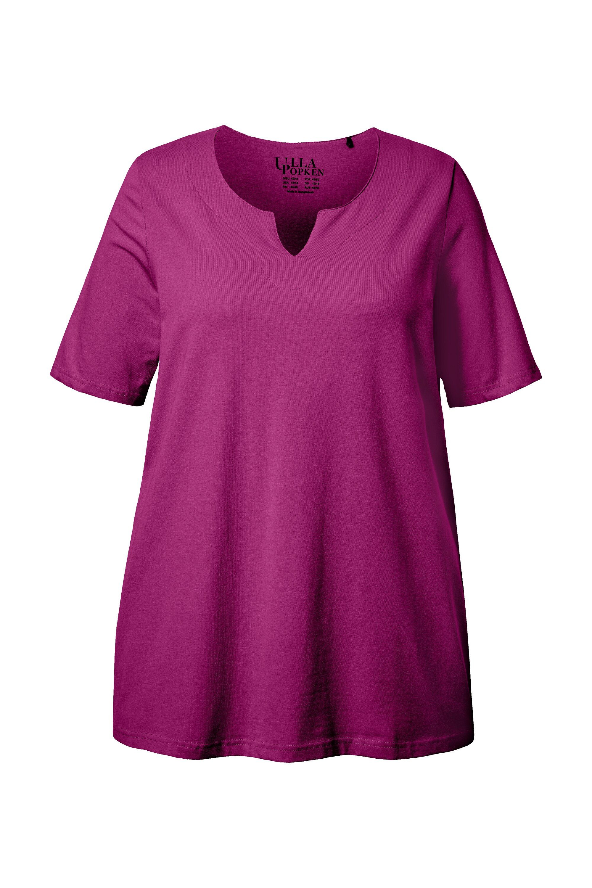 Ulla Popken T-Shirt T-Shirt A-Linie Tunika-Ausschnitt Halbarm günstig online kaufen