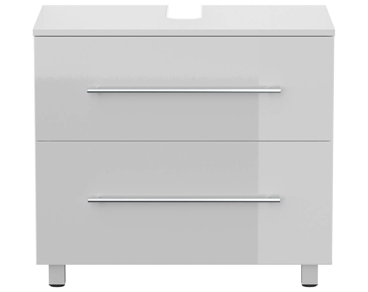 einfachgutemoebel Waschtisch-Set Badezimmer Stand-Waschtisch SENTINEL 70cm, weiß hochglanz, (Badmöbel Set, 1-St., Waschtisch Set)