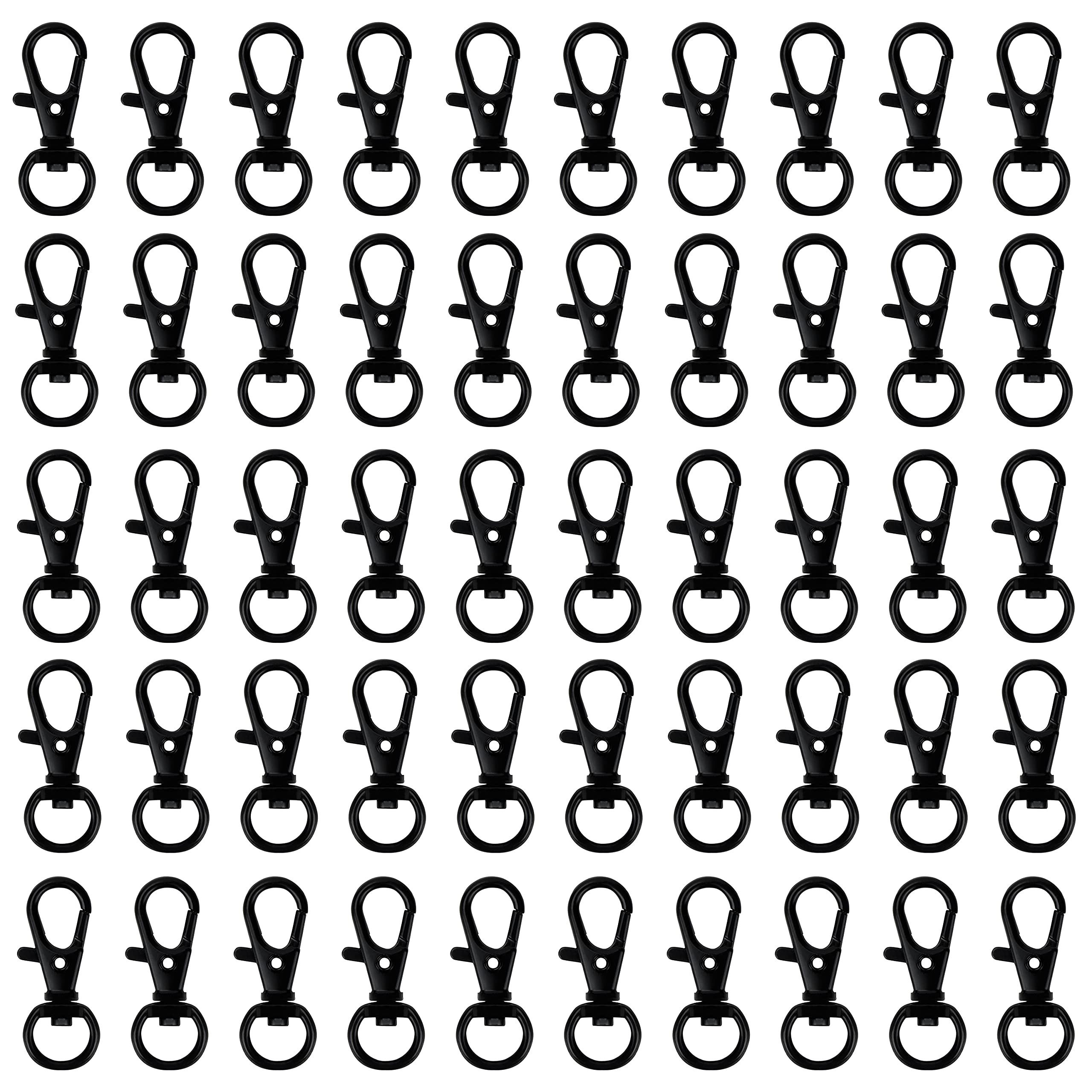 Rundstahlkette 50er Pack Schwarze Mini Karabiner - 33mm Länge
