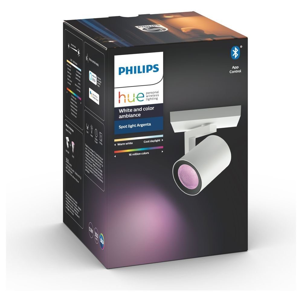 Philips Hue LED Deckenstrahler »Bluetooth White & Color Ambiance Argenta -  Spot«, Smart Home Dimmfunktion, Leuchtmittel enthalten: Ja, LED, warmweiss,  Deckenstrahler, Deckenspot, Aufbaustrahler
