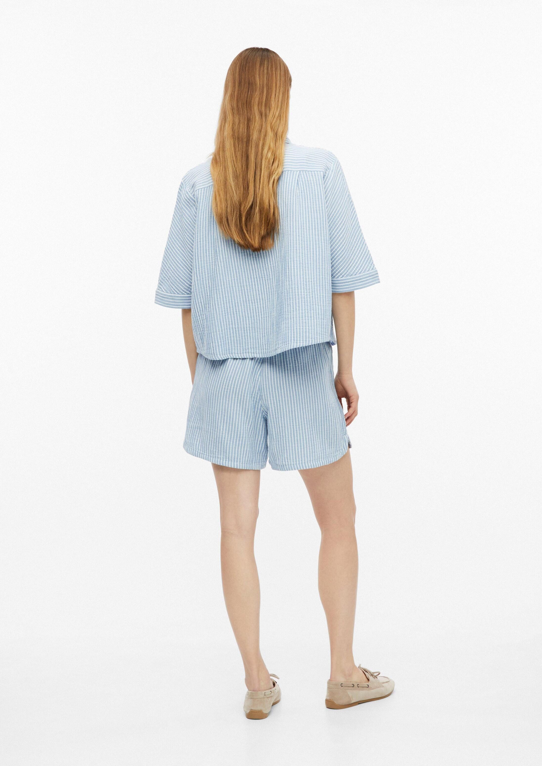 s.Oliver Kurzarmbluse Bluse Musselinbluse mit Fledermausärmeln