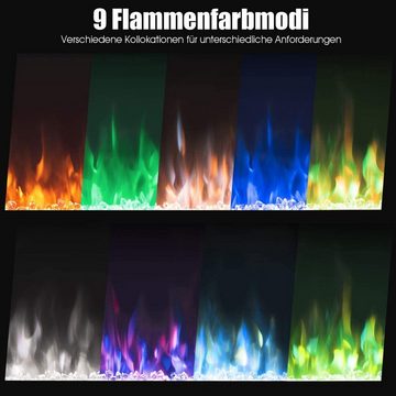 COSTWAY Elektrokamin, 900W/1800W, Heizfunktion 6-28 ℃, Flammeneffekt, Timer