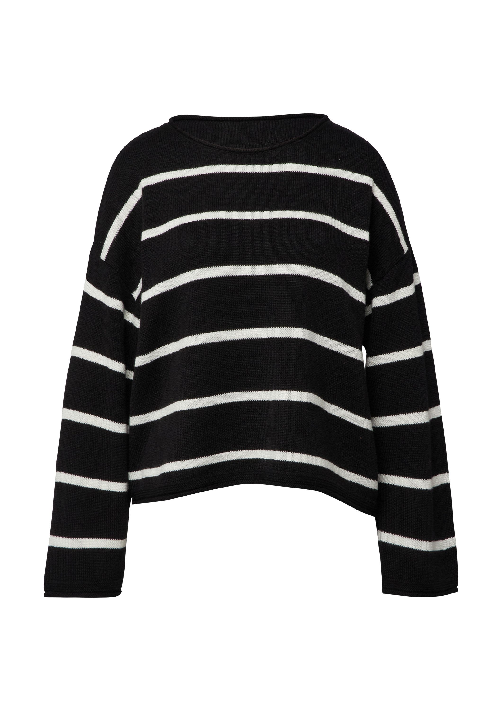 s.Oliver Longpullover Strickpullover Gestreifter Pullover im Relaxed Fit günstig online kaufen
