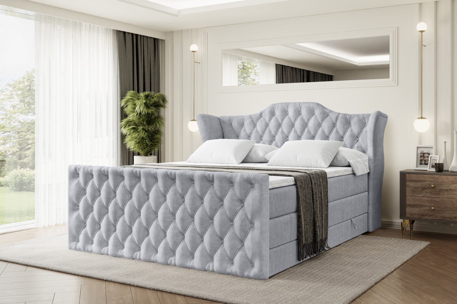 ALTDECOR Boxspringbett VILA-Z KING (Multipocket-Matratze H4, günstig online kaufen