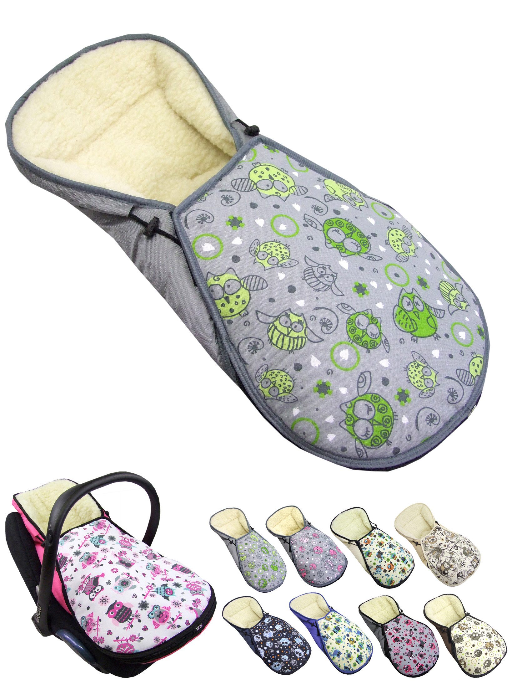 Fußsack Winterfußsack für Babyschale kompatibel mit Maxi-Cosi mit Wolle