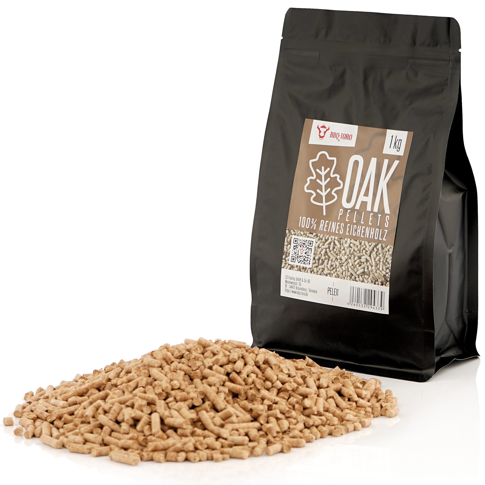 BBQ-Toro Holzpellets Oak Pellets aus 100% Eichenholz für Grill, Smoker und mehr, 1 kg, 1.00 kg