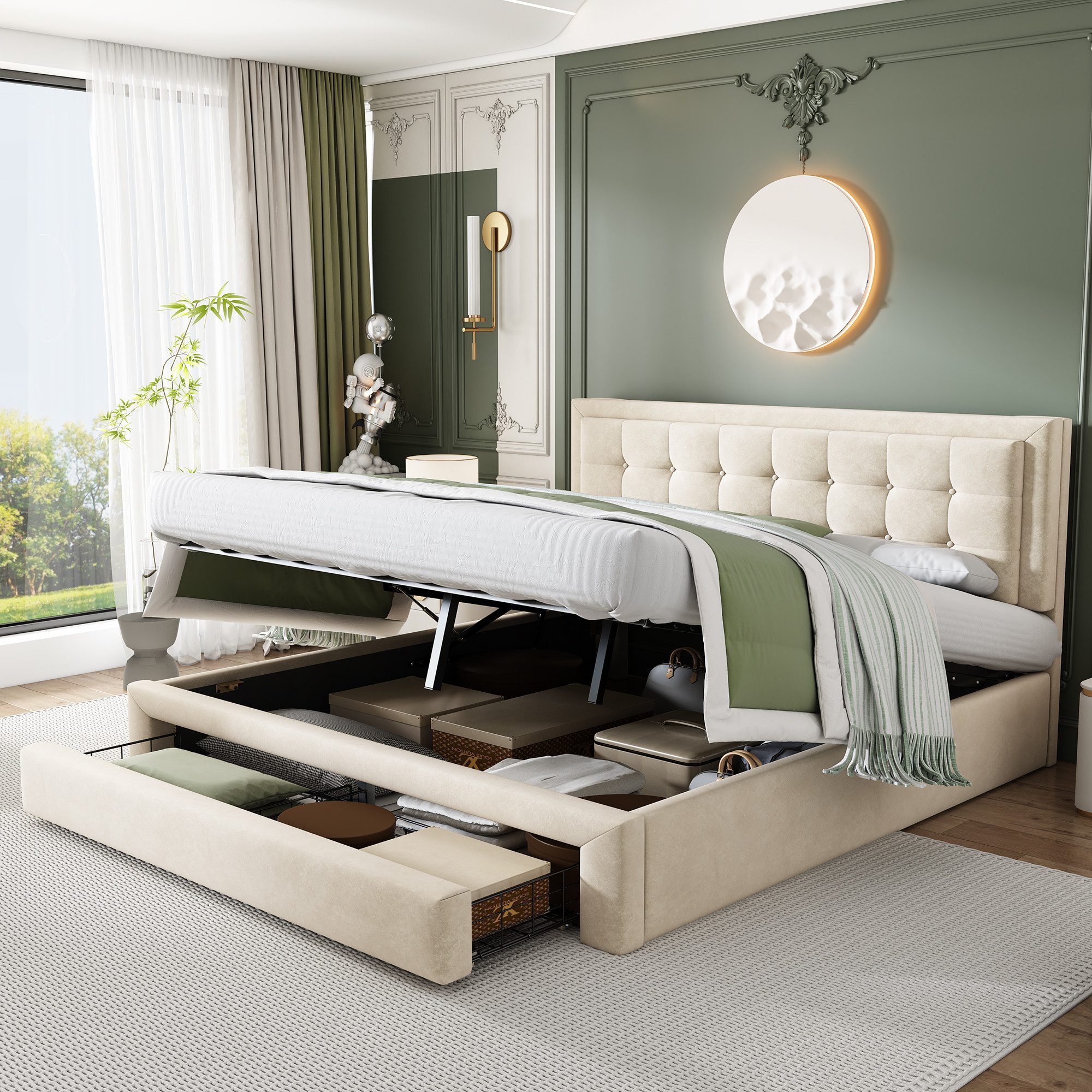 STILVORA Polsterbett 160x200 Doppelbett mit Stauraum&Lattenrost,Bettgestell günstig online kaufen