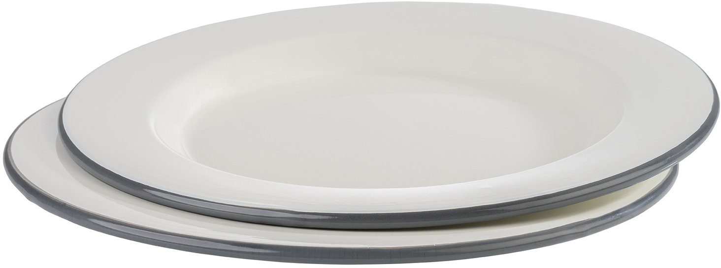 APS Speiseteller Emaille-Teller flach, (2 St), Teller Set, Emaille, flach, Ø 26 cm H: 2 cm