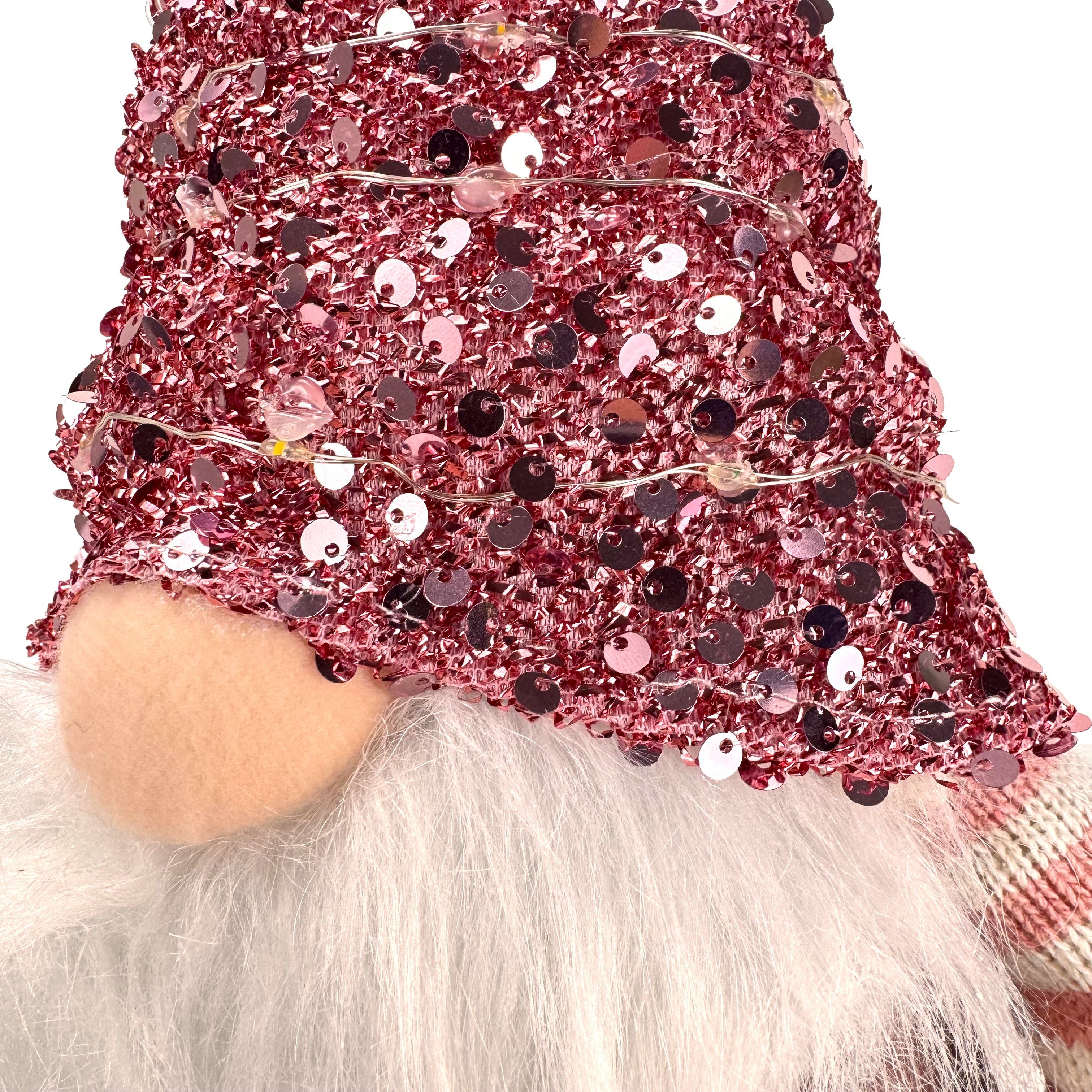 Online-Fuchs Weihnachtsfigur süßer Wichtel mit Zipfelmütze, Teleskopbeinen und LED-Beleuchtung (Deko zu Weihnachten, Dauerleuchten oder Funkeleffekt wählbar), inkl. praktischer 6-Stunden Timerfunktion