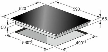 Kaiser Küchengeräte Induktions Herd-Set EH 9309+KCT 6730 FIG, Einbau Backofen 90 cm 105L Schwarzes Glas+Induktions-Kochfeld 60 cm