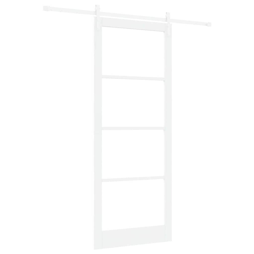 vidaXL Haustür Schiebetür ORKDAL Weiß 93 x 232 cm Massivholz Kiefer und Glas (1-St)