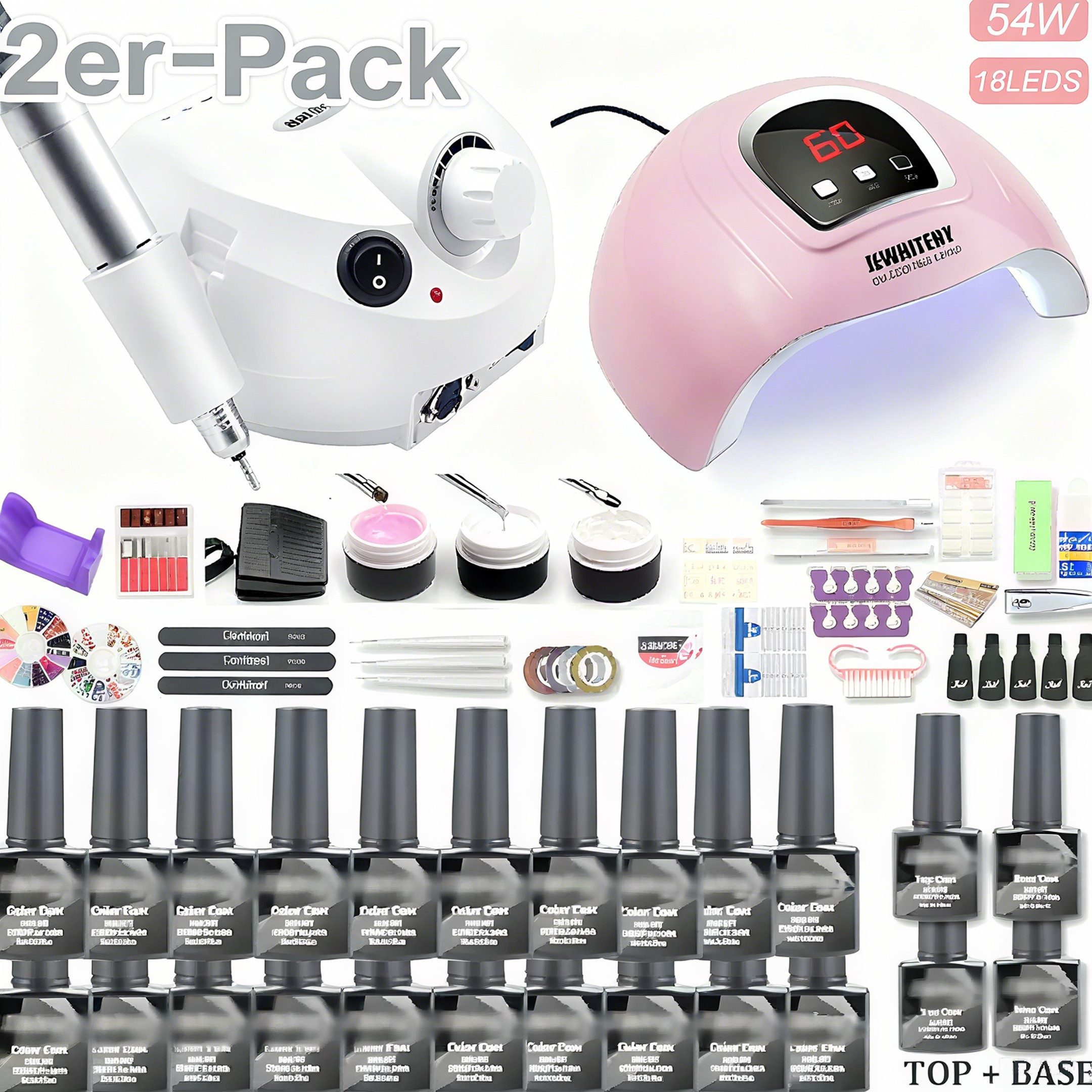 POPOLIC Nagellack-Set DIY Nail-Art-Set, 8ml 10/20-Farben Nagellack-Set, 2-tlg., Kontakt-Maniküre-Werkzeuge für Anfänger/Profi-Maniküre(20-Farben)
