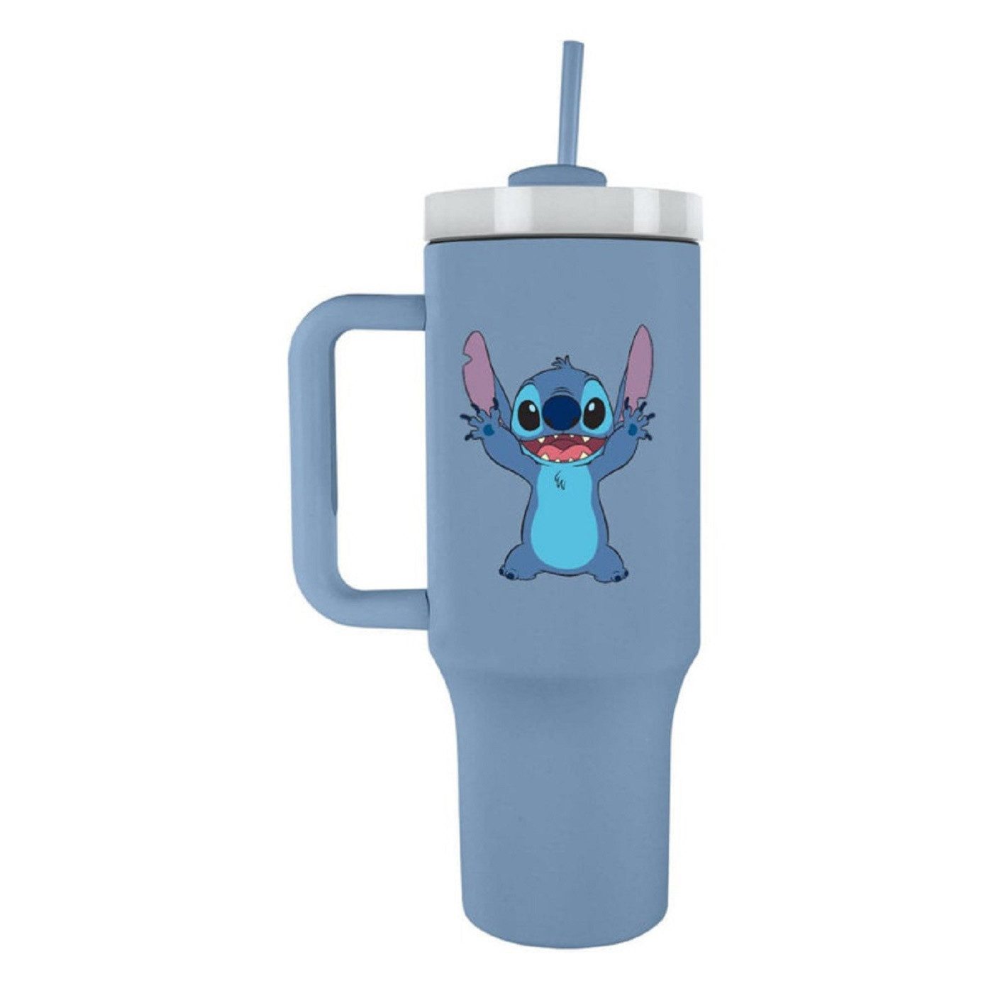 Whitehouse Leisure International Ltd Thermobecher Tumbler Becher mit Deckel Thermal Mug 1100 Lilo&Stitch, 4-tlg., Edelstahl, Strohhalm Stanley cup Doppelwandige Isolierflasche Kaffee to go Henkel