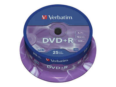 Verbatim DVD-Rohling Verbatim DVD+R 4.7GB 16x 25er Spindel
