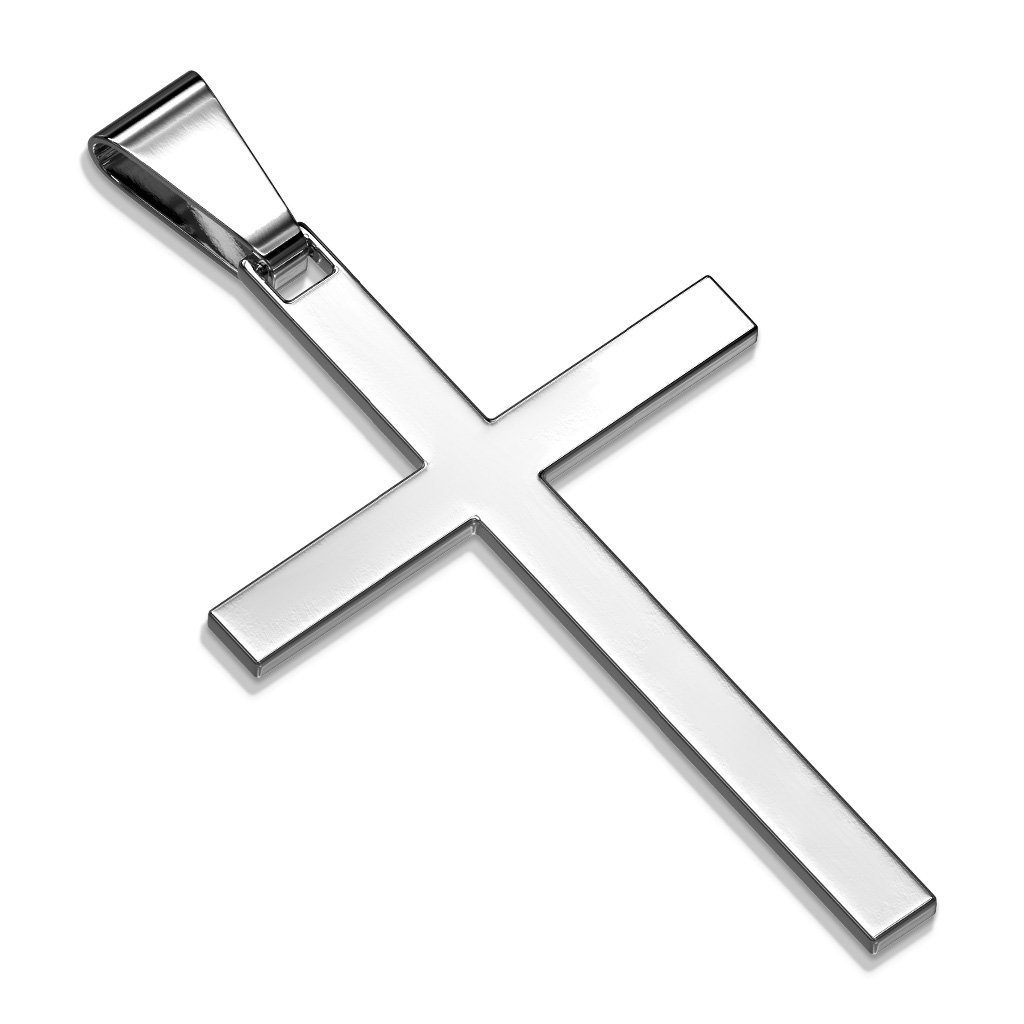 BUNGSA Anhänger Set Anhänger Kreuz Silber aus Edelstahl Unisex (1-tlg), Pendant Halsketten