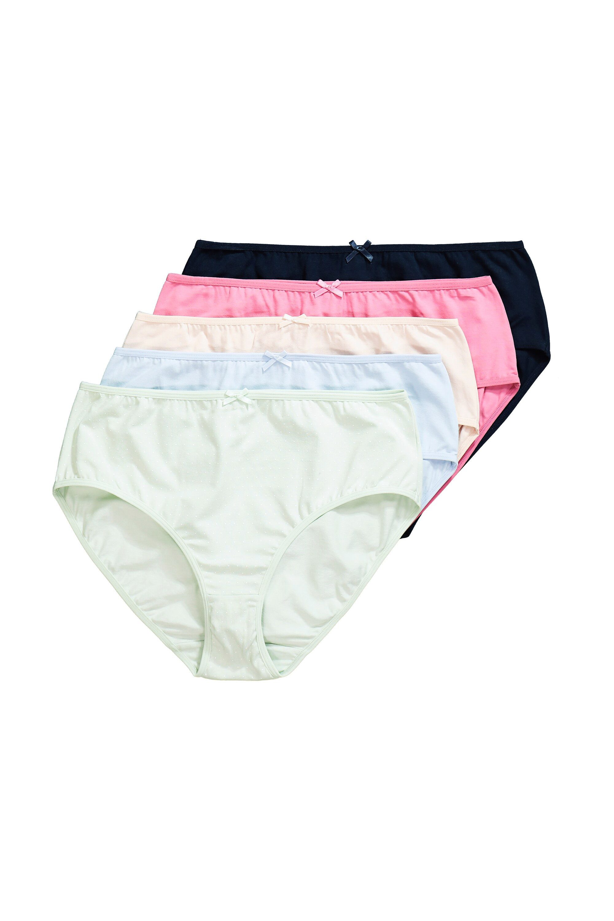 Ulla Popken Midislip Midislips 5er-Pack Punkte/einfarbig