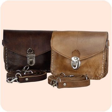 SIMANDRA Handtasche Leder Handtasche Tanger 12x16cm aus Echtleder - als Schultertasche & Gürteltasche tragbar