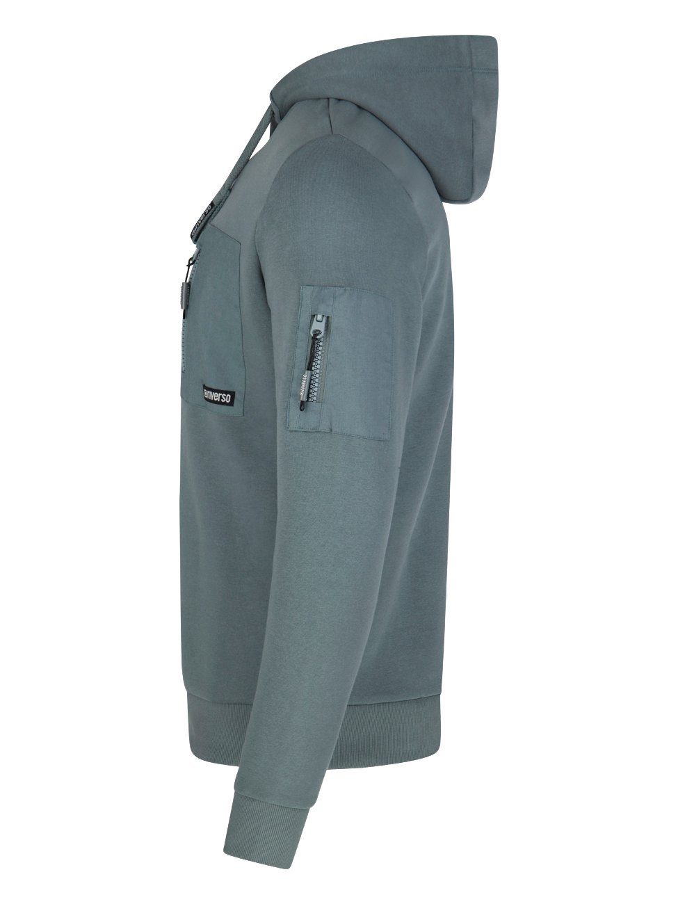 riverso Kapuzenpullover Herren Hoodie RIVLasse Regular Fit Longsleeve Sweatshirt mit Cross-Over-Kragen und Brusttasche