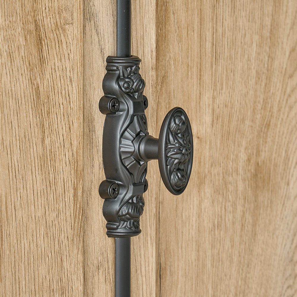 Lomadox Wohnzimmer-Set COLBY-61, (Mega-Spar-Set, 3-St., Kommode Lowboard Wandregal), in Eiche mit LED-Beleuchtung, Landhausstil, schwarze Metallgriffe