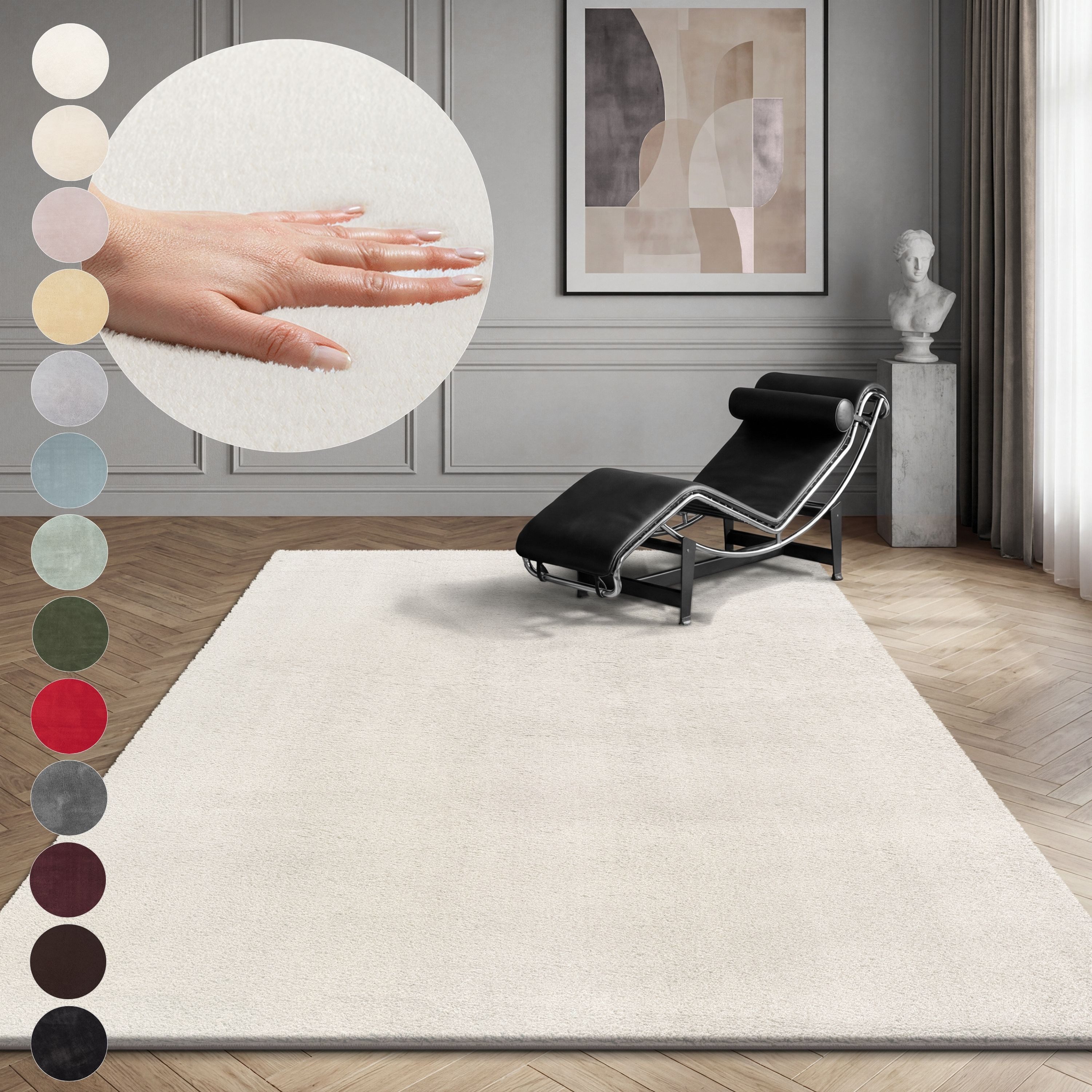 OTTO home Teppich Arabell, Kunstfellteppich, Felloptik, waschbar, rechteckig, Höhe: 16 mm, flauschig, kuschelig, Anti-Rutsch-Unterseite, Wohnzimmer, Schlafzimmer