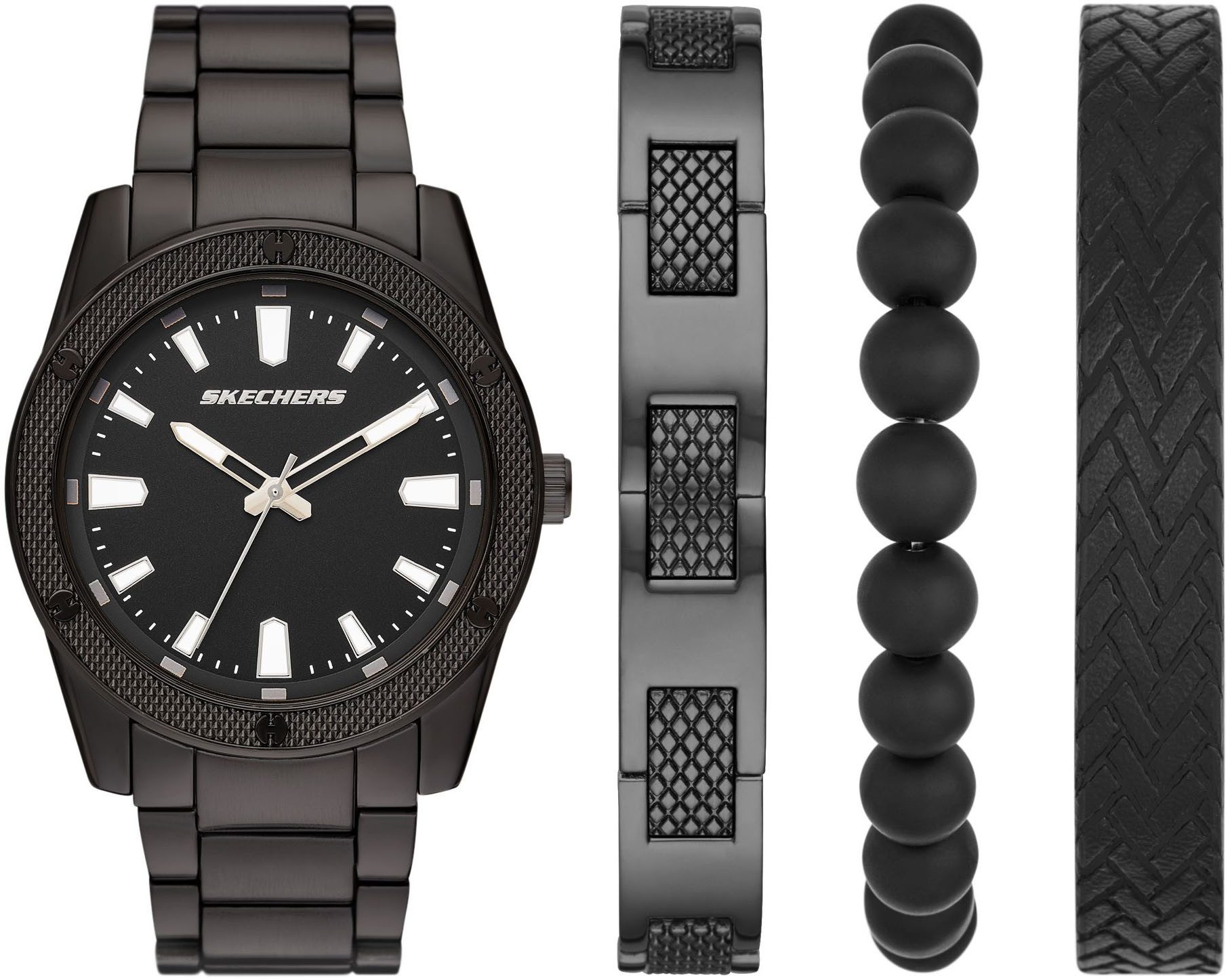 Skechers Quarzuhr KNURLING BRACELET SET SR9078, (Set, 4-tlg., mit 3 Schmuck günstig online kaufen
