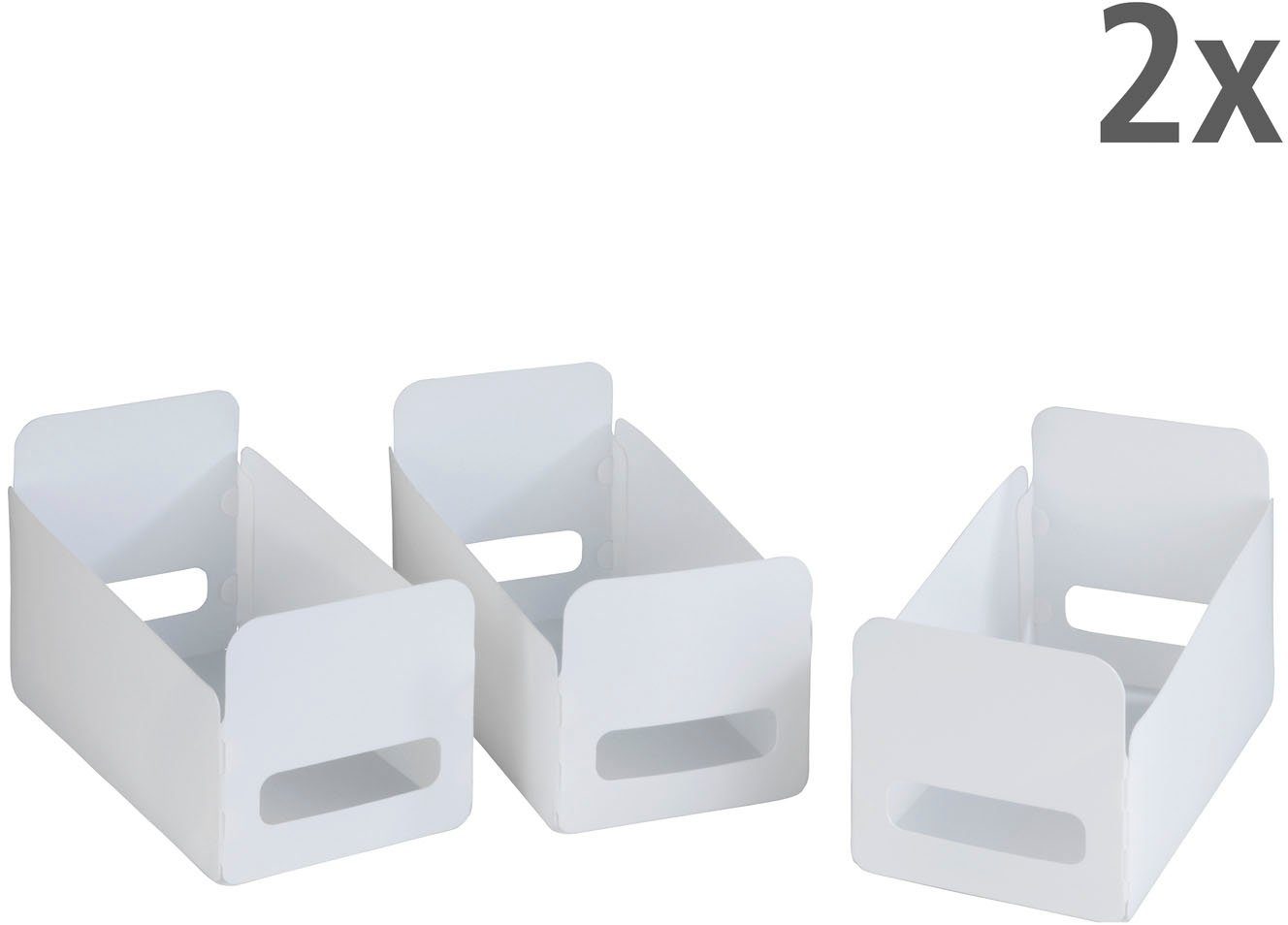 WENKO Organizer Universal (Set, 6 St), Aufbewahrungsboxen für Küche und Haushalt, faltbar, Kunststoff