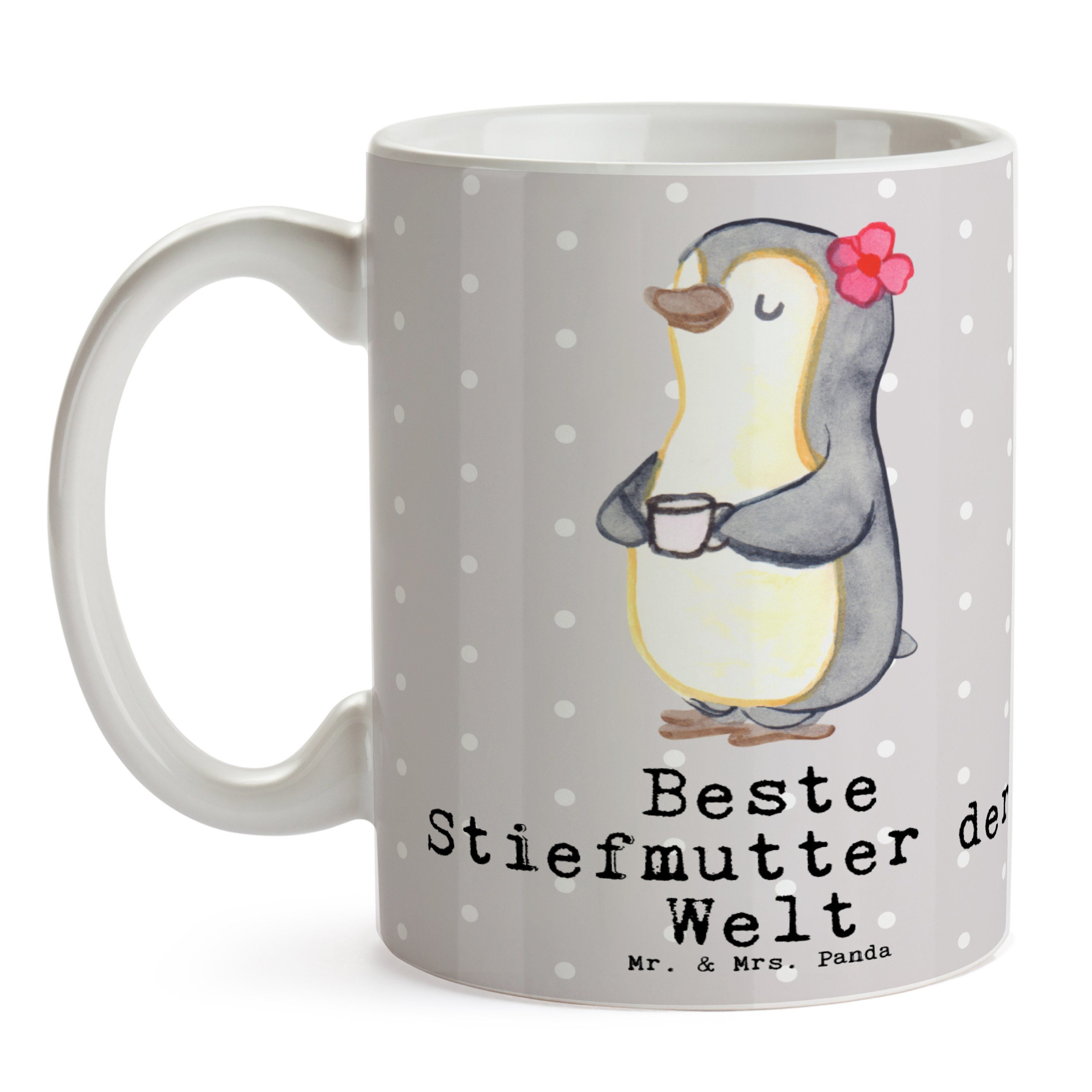 Mr. & Mrs. Panda Tasse - Stiefmutter Welt Pinguin Kaffeeb, Pastell Grau der Geschenk, Beste - Keramik
