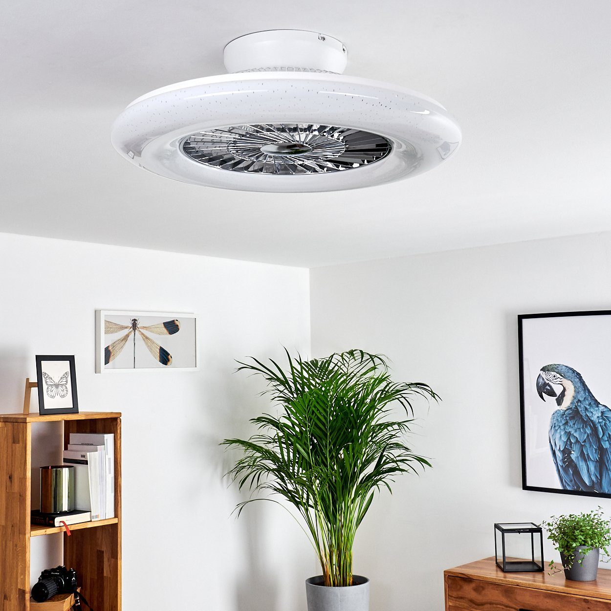 Weiß in Deckenventilator »Genoni« Metall/Kunststoff LED aus Deckenventilator hofstein