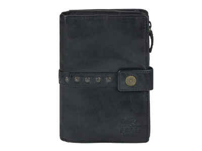 Bear Design Geldbörse »Sanne«, Damenbörse, Portemonnaie, knautschiges Leder in schwarz, 8 Kartenfächer