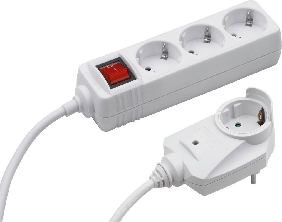 MEISTER Steckdosenleiste 3-fach + 1 im Stecker, 2 m, weiß online kaufen