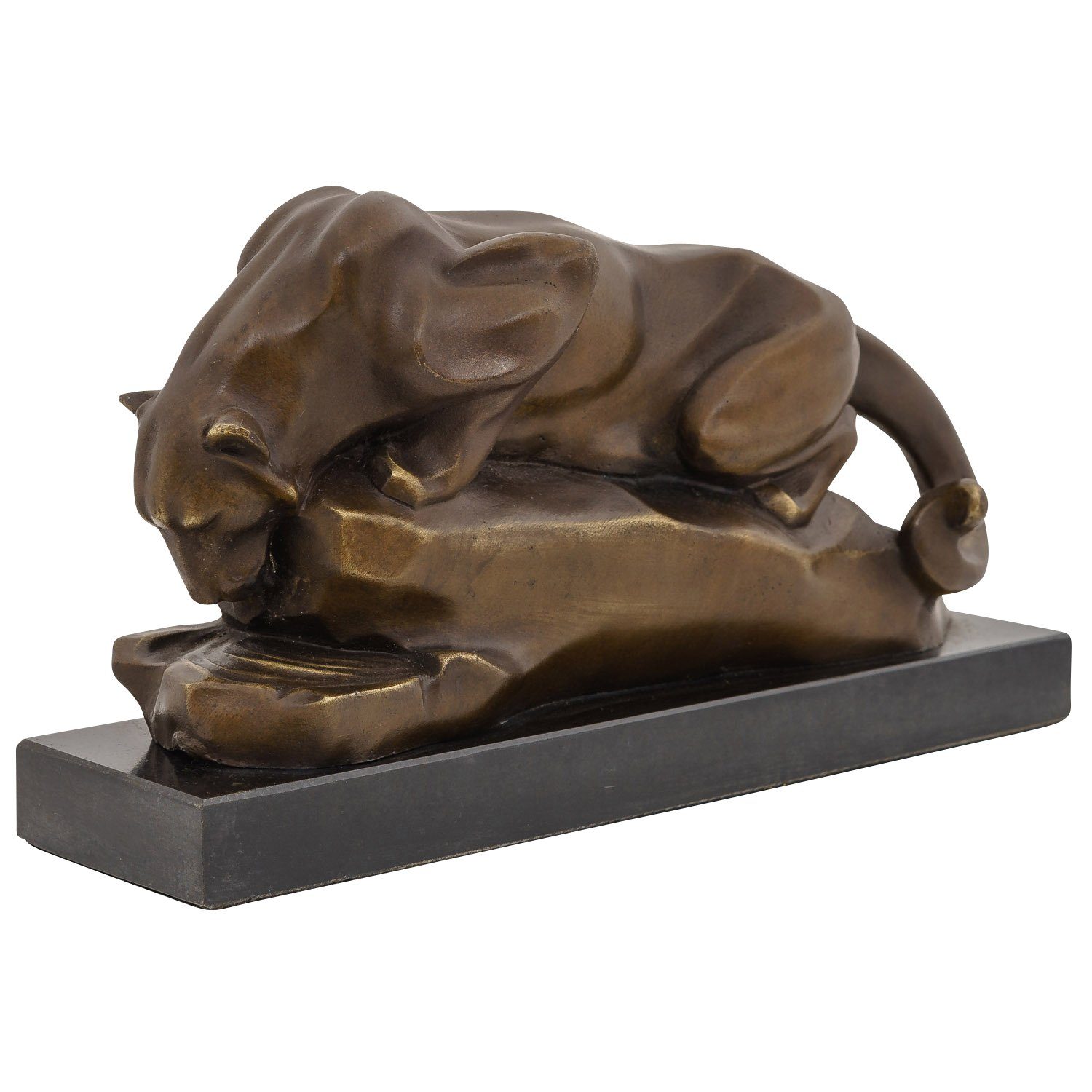 Bronze Puma Bronzeskulptur Statue Skulptur Figur Aubaho Antik-Stil 29cm im