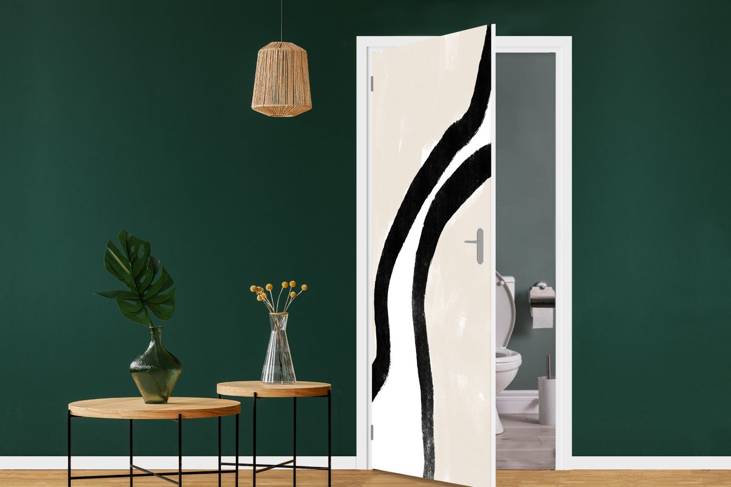Tür, Pastell, MuchoWow cm für Fototapete (1 - bedruckt, Linie St), 75x205 Matt, Design - Abstrakt Türtapete Türaufkleber, -