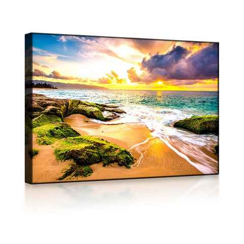 lightbox-multicolor LED-Bild Sonnenuntergang auf Hawaii front lighted / 60x40cm, Leuchtbild mit Fernbedienung