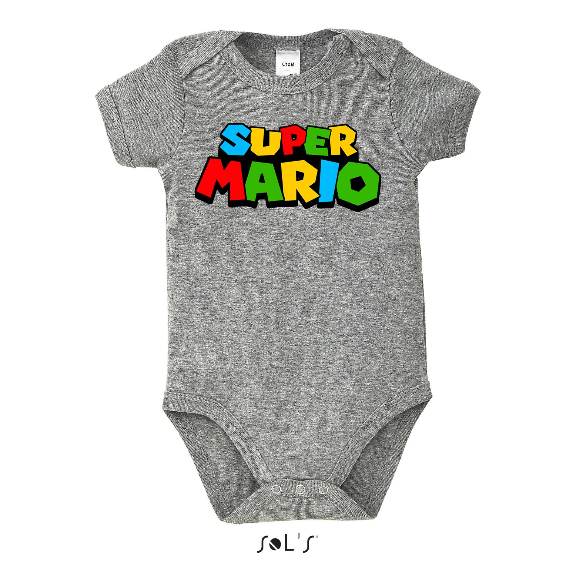 Strampler Kinder Baby Super Mario Retro Gamer Gaming Konsole Spiele