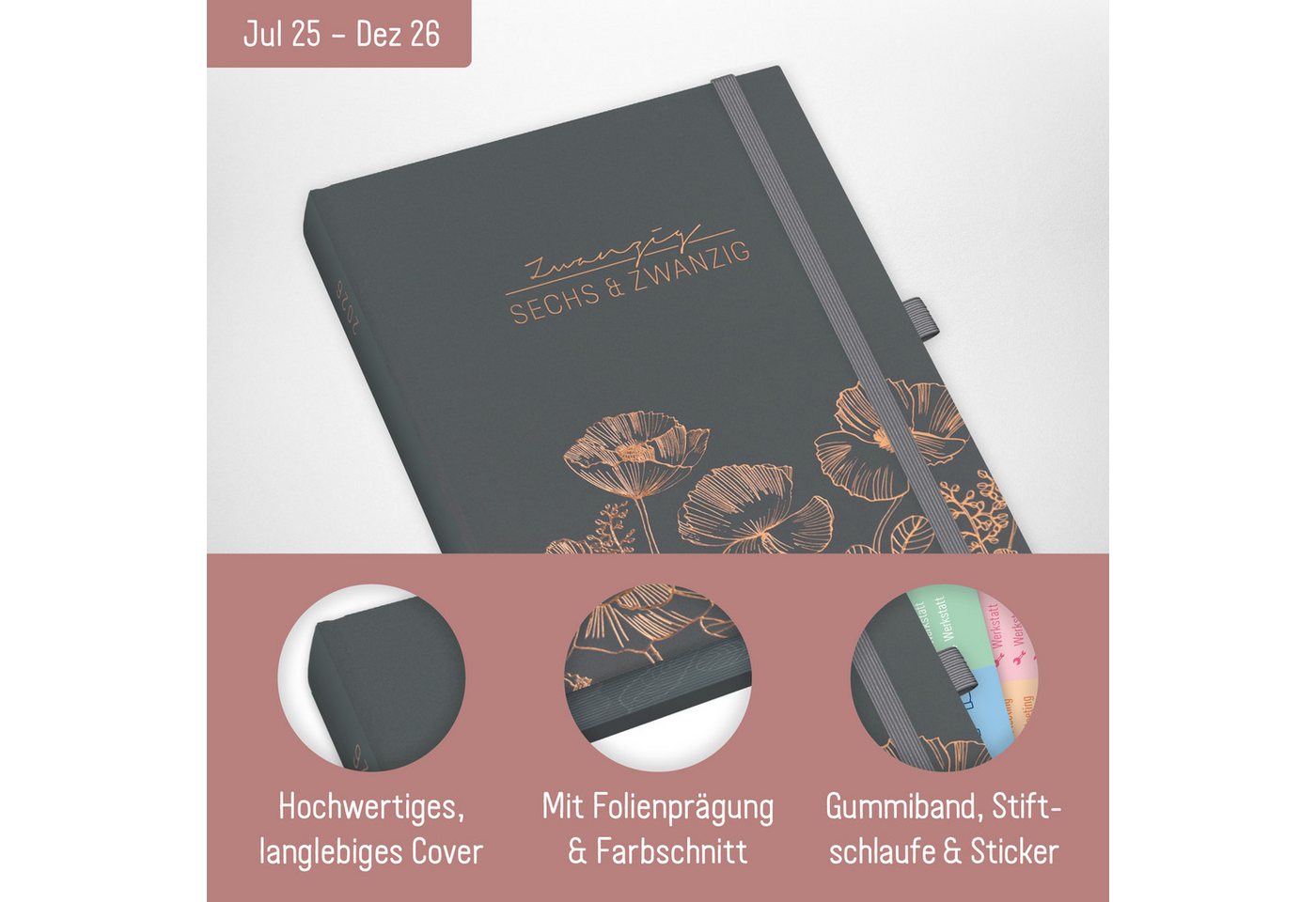 Thumbnail - Häfft Terminplaner Business-Timer Deluxe 2025/2026 / A5 / 18 Monate