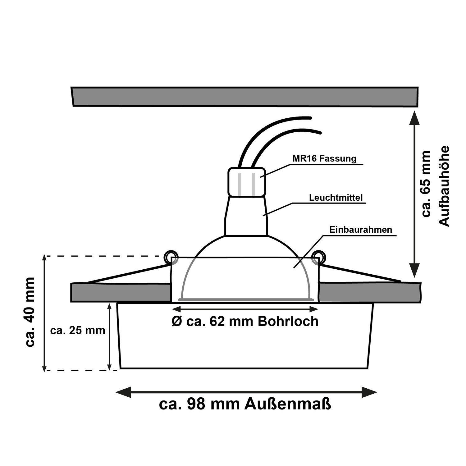 LED Set / LED von MR16 Einbaustrahler LED Einbaustrahler LEDANDO Markenstrahler LE mit Weiß GU5.3