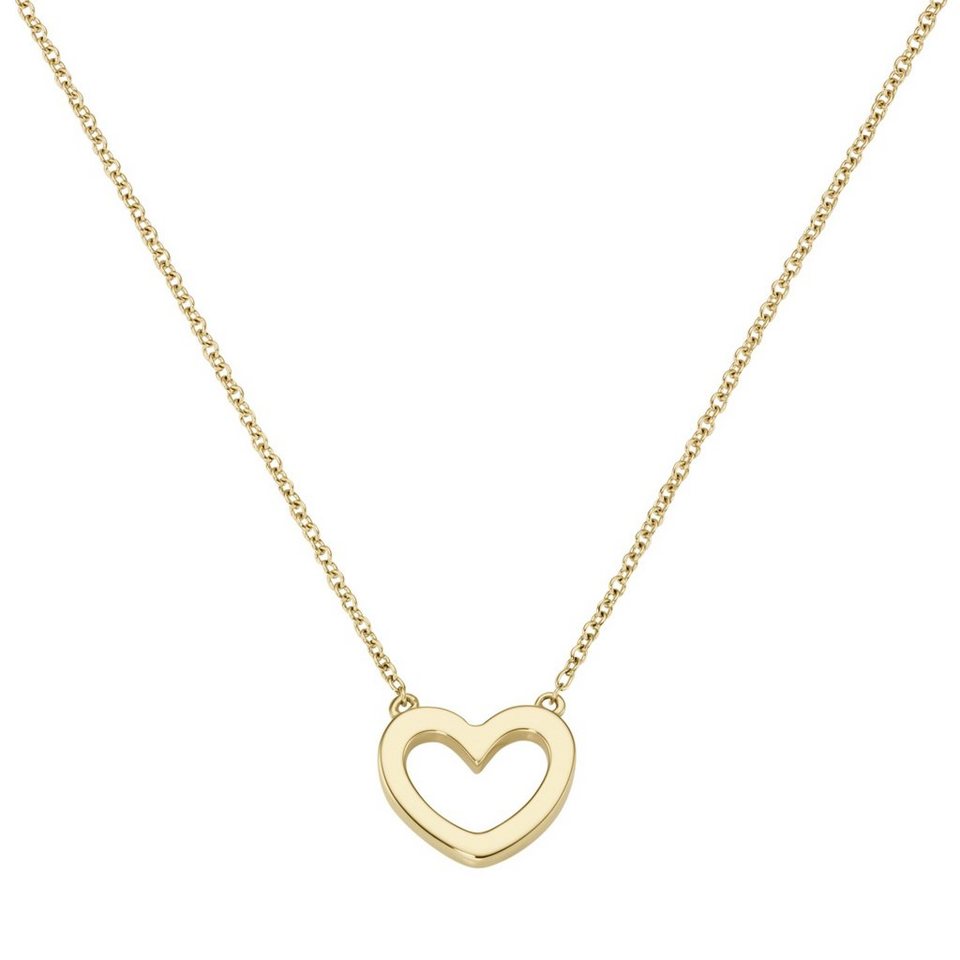 Luigi Merano Goldkette mit einem kleinen Herz, durchbrochen, Gold 375
