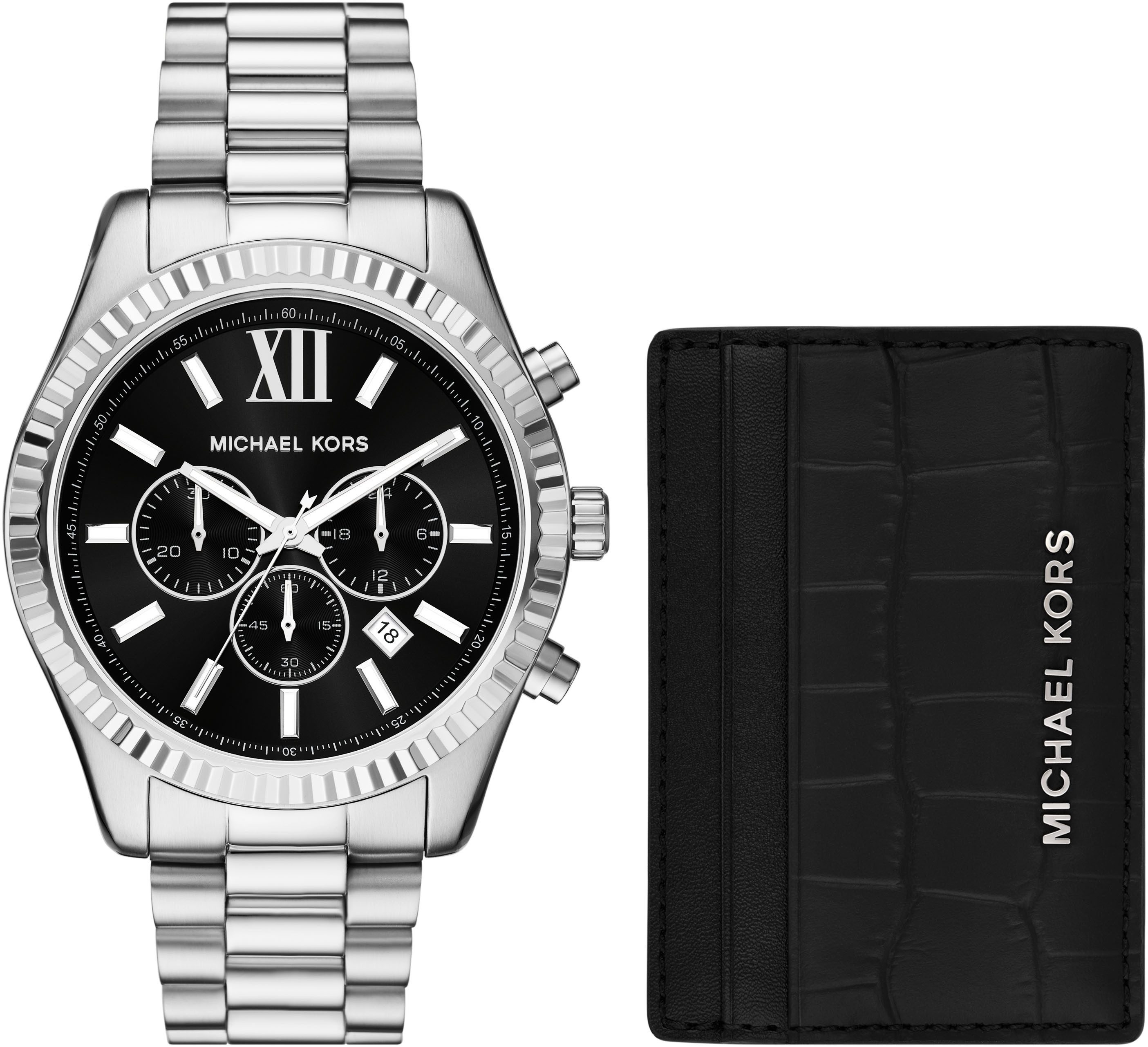 MICHAEL KORS Chronograph LEXINGTON MK1091SET, (Set, 2-tlg., mit Kartenmäppc günstig online kaufen