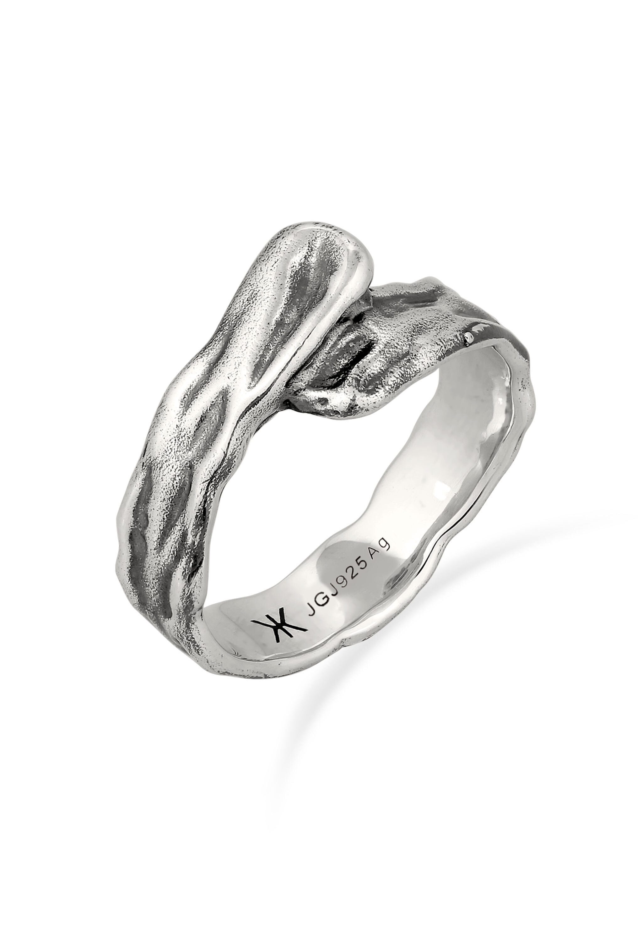 Silberring Bandring Organic Struktur 925 Sterling Silber
