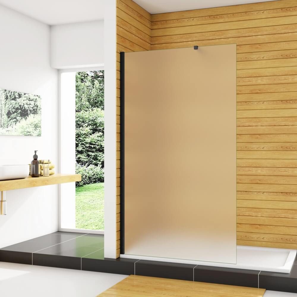 AICA Duschwand H:200cm 10mm ESG Milchglas Sicherheitsglas Walk in Dusche, Einscheibensicherheitsglas,Sicherheitsglas, Milchglas